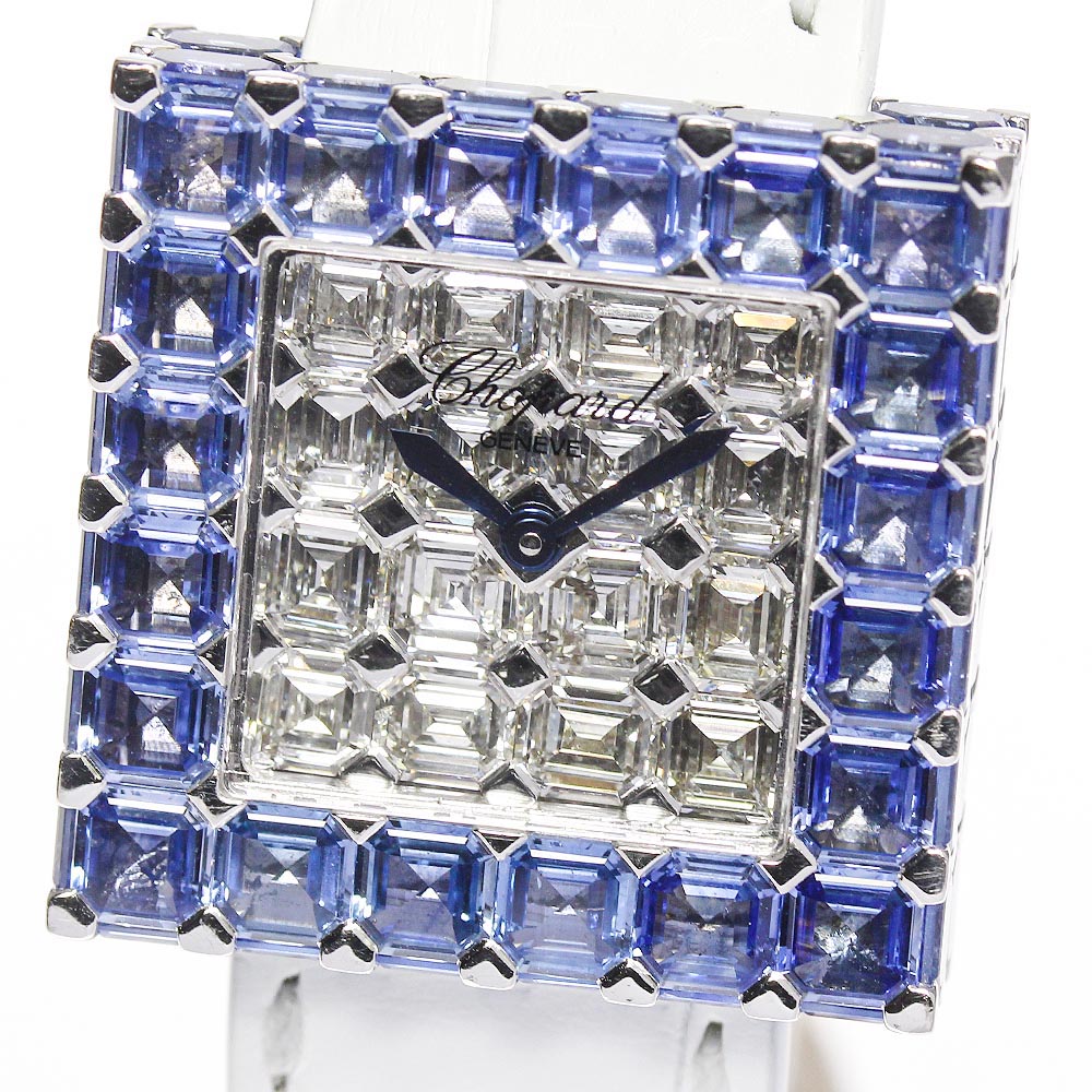 【Chopard】ショパール by.DE GRISOGONO アイスキューブ K18WG 全面ダイヤ クォーツ レディース 【2210】【中古】