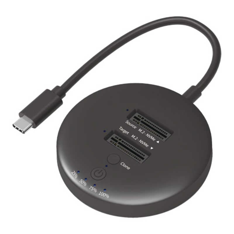 アイネックス　クローン対応 USB 20Gbps M.2 NVMe SSDスタンド 2スロット　HDE-21