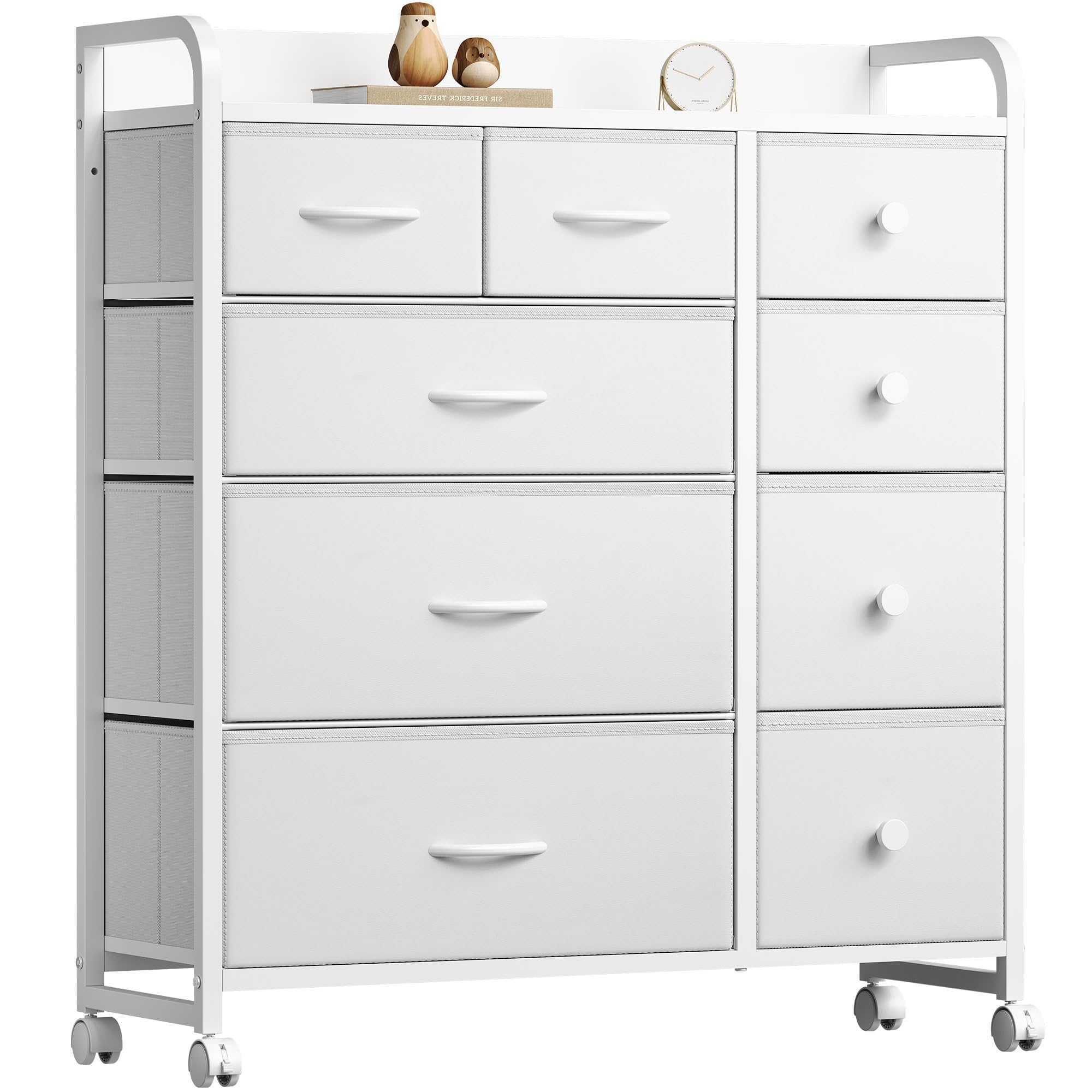 YeTom タンス 収納 チェスト 洋服収納 おしゃれ 洋服タンス キャスター付き 大容量 衣装棚 衣裝ケース リビング 引き出し 脱衣所 棚 衣類チェスト 箪笥 木製天板付き 和風 布製引き出し 転