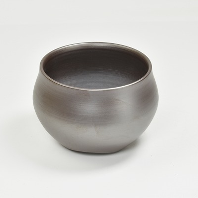 盆栽鉢 潮 3.5号 紫泥 幅10.5cm高7.5 陶器
