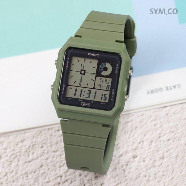 LF-20W-3A 四角形ロイヤルビンテージスクエア電子デジタル男女共用ウレタン時計 d