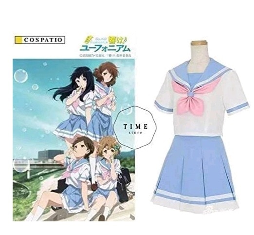 劇場版 三つのリボンタイ付き響け！ユーフォニアム 北宇治高校女子夏服 黄前久美子加藤葉月川島緑輝 コスプレ衣装