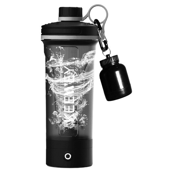 KEEWEY 電動プロテインシェイカー クリアブラック