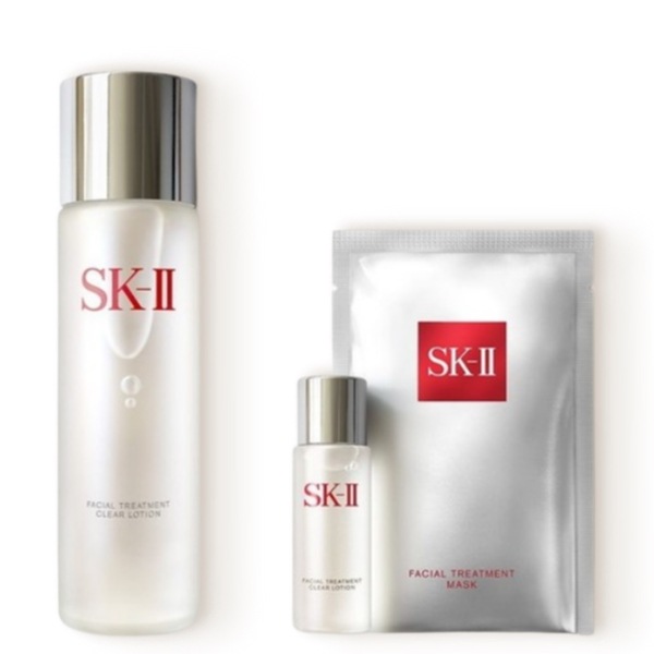 SKII フェイシャルトリートメントクリアローション 230ml セット【クリアローション 230ml+30ml+フェイシャルトリートメントエッセンス マスク+コットンパッド 】