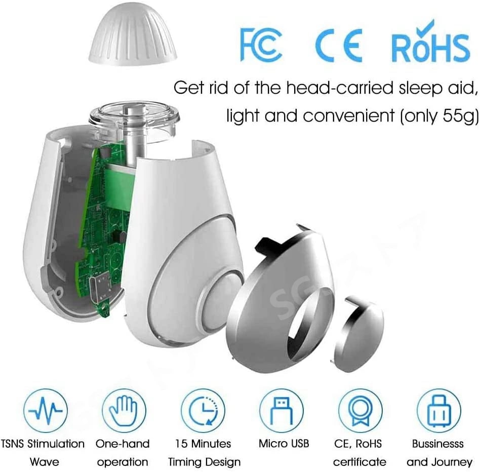 不眠症治療装置睡眠補助装置ハンドヘルドマイクロカレントリラックス睡眠保持装置不安ストレス鎮痛 イエロー