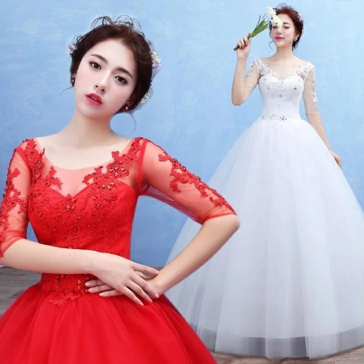 ウエディングドレス パーティードレス 20代 30代 40代 フォーマルドレス お呼ばれ 結婚式 成人式 花嫁 発表会 忘年会 披露宴 Aライン上品 大人 ホワイト レッド「S~2XL」プリンセスドレ