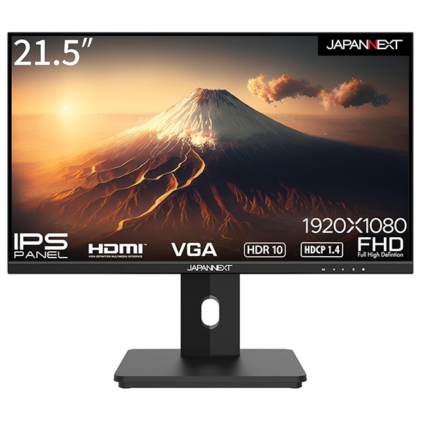 JAPANNEXT 液晶ディスプレイ 21.5型/1920×1080/HDMI×VGA×1/ブラック/スピーカー:有/1年保証