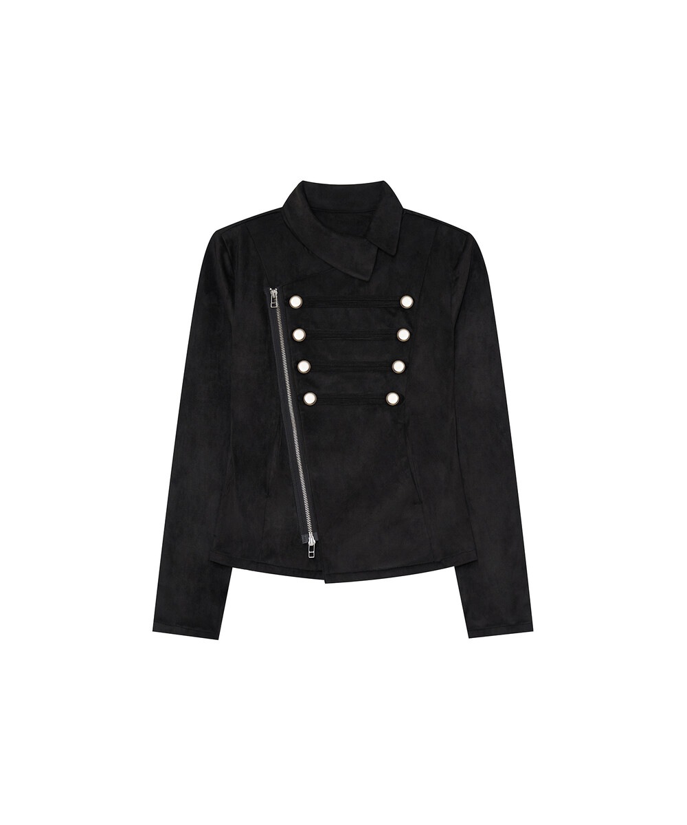【KASHIKO】26SS ASYMMETRIC NAPOLEON JACKET : BLACK