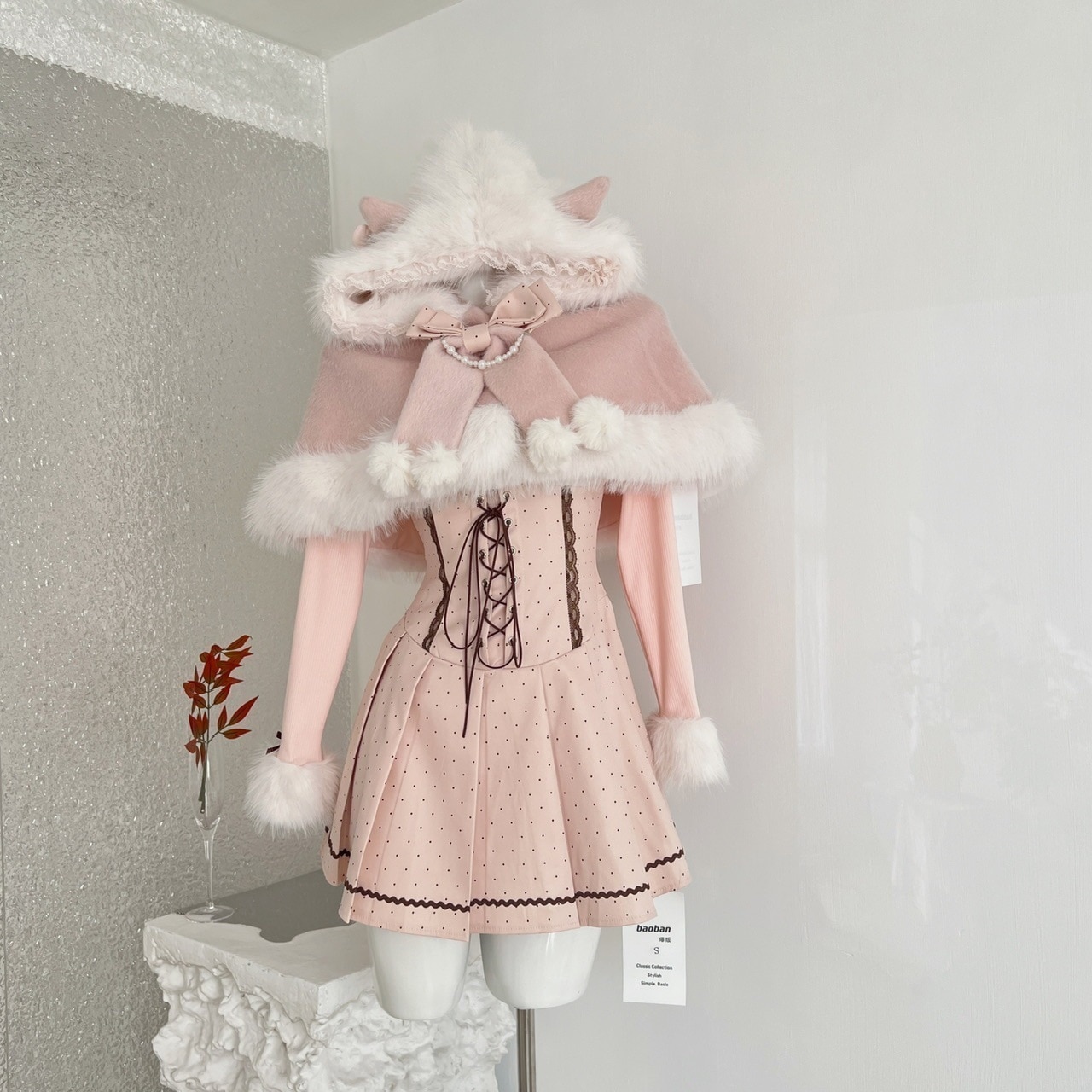 ウィンター限定 フォーマルドレス マント コーデ 量産型 清楚め