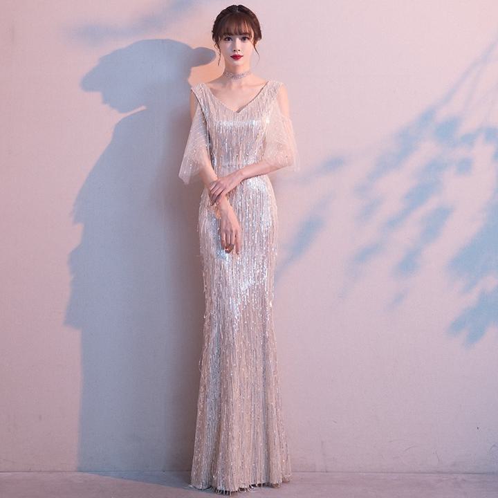 ドレス 衣装 ロングドレス 発表会ドレス ステージドレス 舞台衣装 舞台ドレス キャバドレス 袖あり スレンダー マーメイド 細身 大人可愛い 大人 上品 おしゃれ かっこいい クール セクシー エレ 7,762円