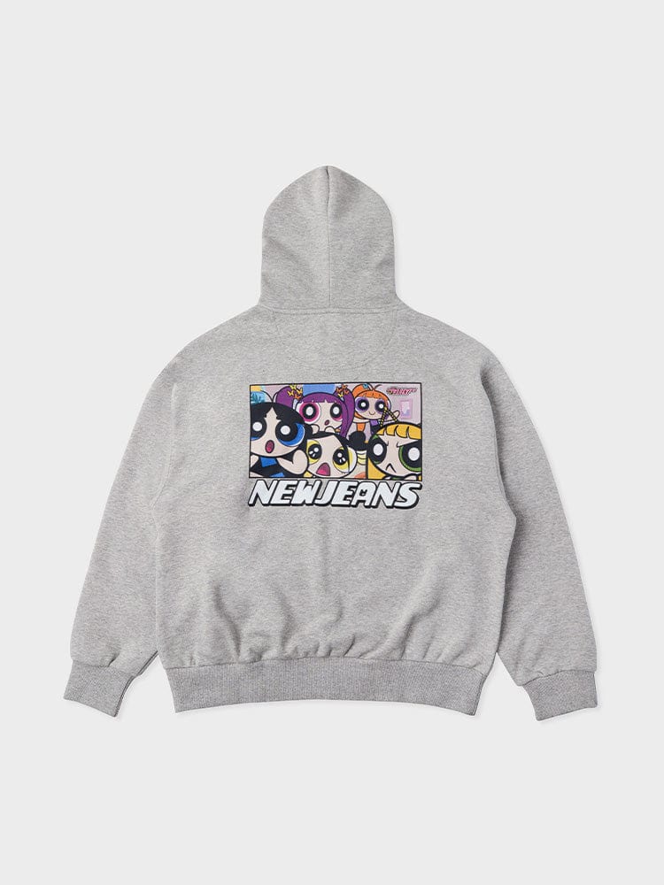 【NEWJEANS】 THE POWERPUFF GIRLS x NJ HOOD ZIP-UP : GREY