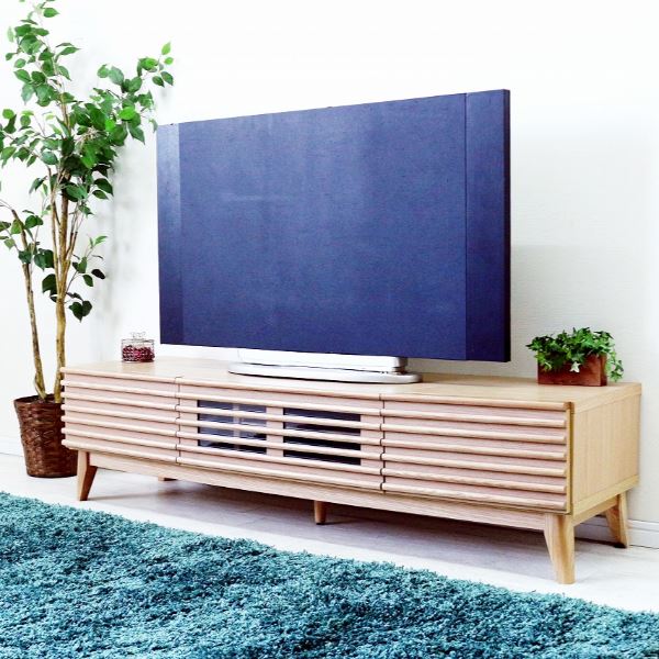 テレビ台 テレビボード 約幅150x奥行42.5x高さ38cm ナチュラル ルーバー 脚付き リビング ダイニング インテリア家具 57,050円