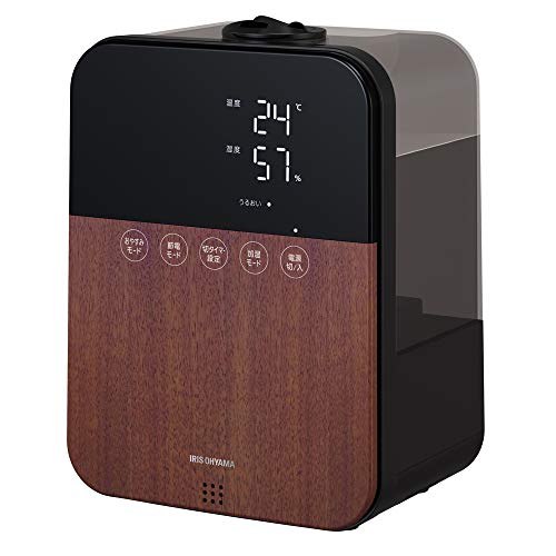 アイリスオーヤマ 加湿器 ハイブリッド式加湿器 最大加湿量350ml/h リモコン付 木目ブラ