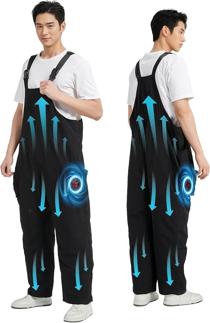 空調作業 ズボン 21Vファンバッテリーセット 9cm穴 パンツ 夏用 猛暑対策 熱中症対策 室外作業 アウトドア 工場用(ズボン＆21Vファンバッテリーセット, M)