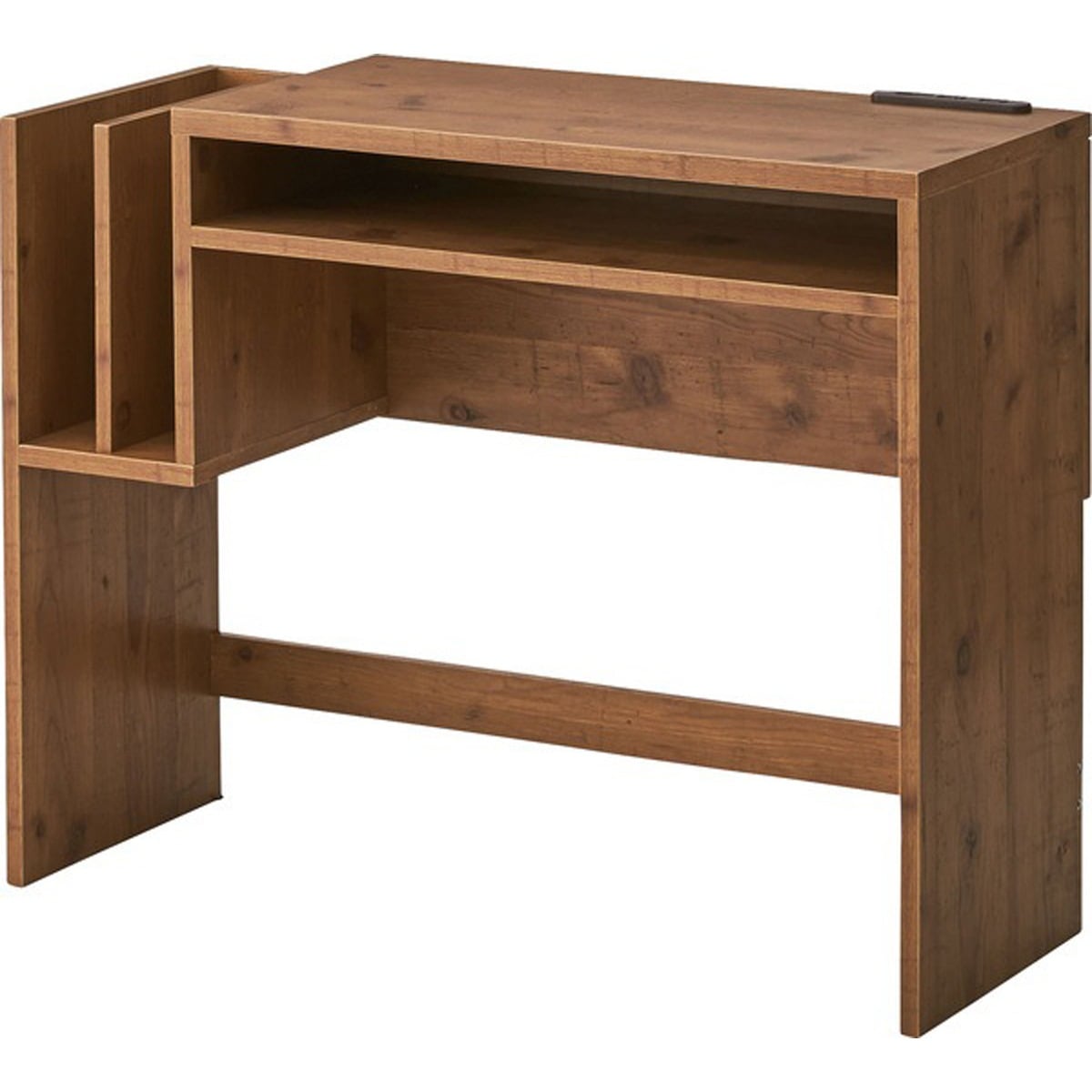 デスク LE-301NA テーブル 机 つくえ 木製 システムデスク コンセント 角型天板 インテリア 勉強 学習 作業 PCデスク 書斎机 棚付 棚付き