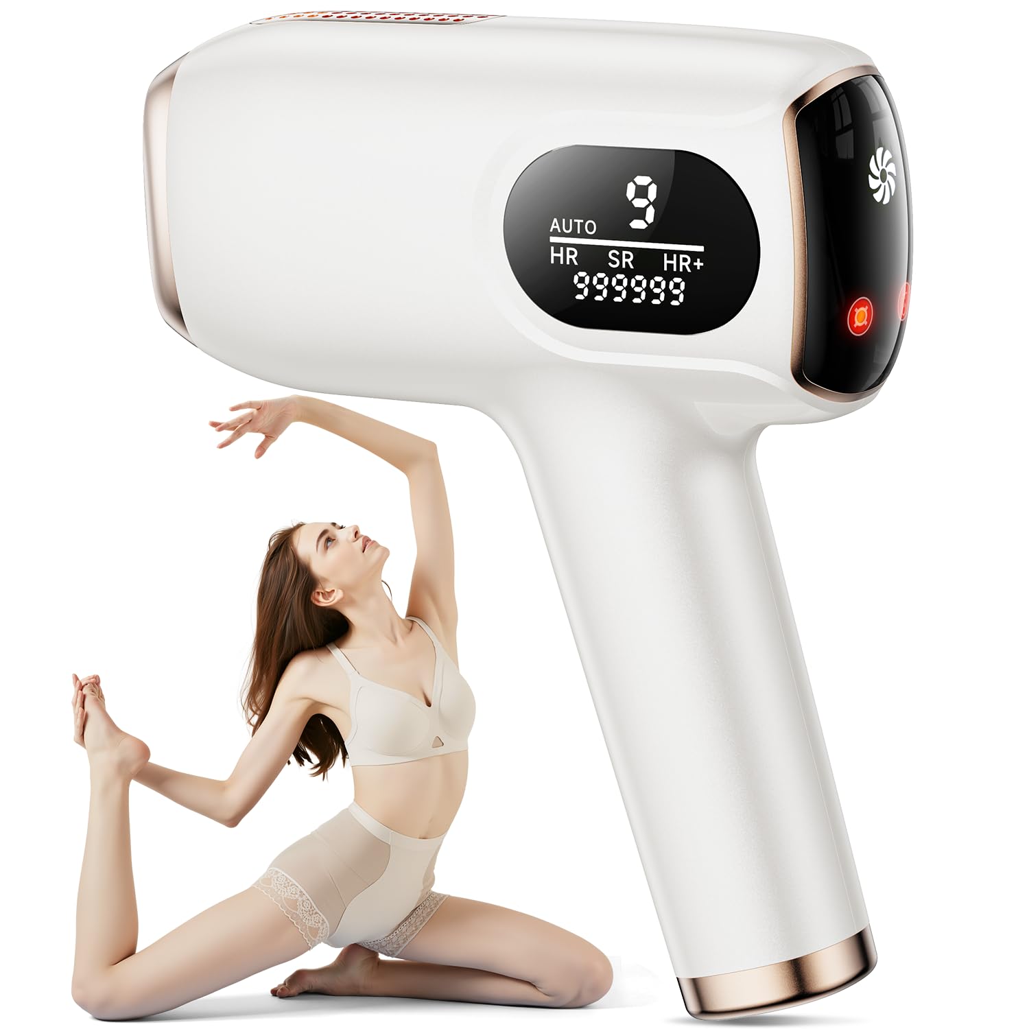 脱毛器【サロン級IPL光技術/刺激レス】VIO対応 髭 家庭用 顔/全身/Vライン 男女兼用 99万発耐久9段階調節 手動/自動照射 無痛 光美容器 保護眼鏡＆カミソリ付き たった3回で効果実感