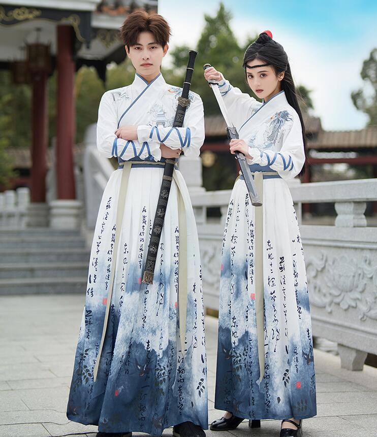 【期間限定！】漢服 ペアルック コスプレ衣装 中国漢代 衣装 古風 漢風 コスプレ衣装 古代美男子 衣装 ハロウィン 衣装 学園祭 文化祭 イベント 舞台劇 オペラ コスチューム 撮影衣装 大きいサイ