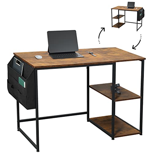 Maihail パソコンデスク 机 pcデスク computer desk 勉強机 ゲーミングデスク ワークデスク テーブル 一人暮らし 家具 パソコンラック table 学習机 デスク 収納 ローテ