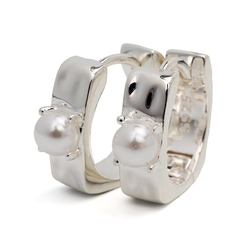 シルバー925 一粒パールピアス [ce311]