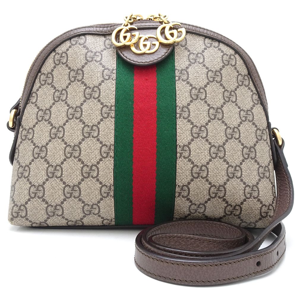 スモールショルダー 499621 ショルダーバッグ シェリーライン GGスプリームキャンバスxレザー ベージュ エボニー/352207【中古】