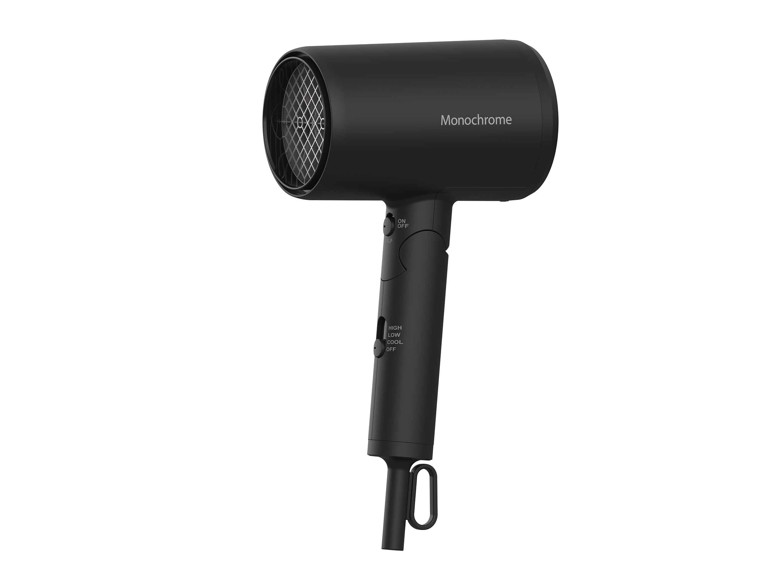 【Amazon.co.jp限定】 コイズミ ヘアドライヤー モノクローム 大風量 速乾 低温風モード 折りたたみ マイナスイオン ブラック KHD-9532/BK