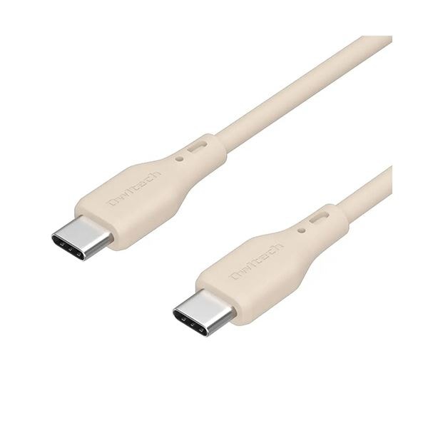 （まとめ） オウルテック Cto C シリコンケーブル PD対応 サンドベージュ 1m OWL-CBSCC10-SB 1本 [x3セット]