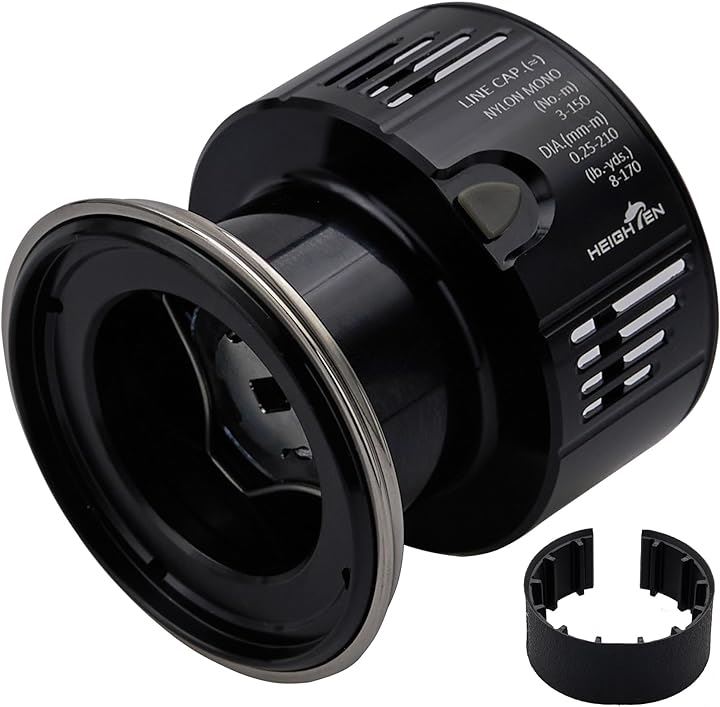 リール スプール 深溝 夢屋S-20型 C3000 替えスプール( ブラック＆シルバー, C3000)