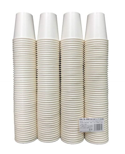 他サイト： ニッチプラス(Niche plus) 結露に強い両面PE加工 紙コップ ホワイト 7オンス(205ml) 200個入の商品画像