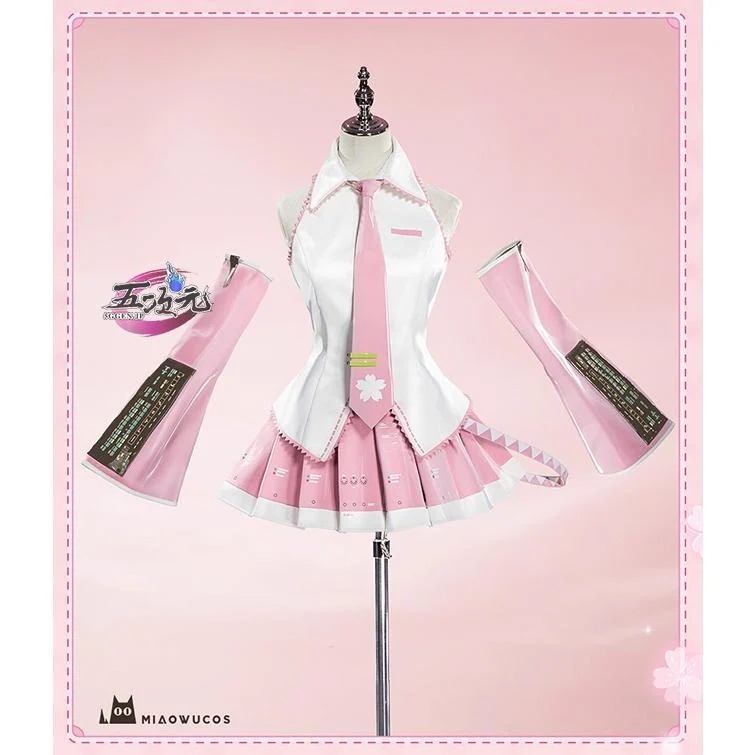 猫屋小舗　ボーカロイド　桜ミク　コスプレ衣装　中国公式許可あり　プレミアム 　ウィッグ　靴　髪飾り　能