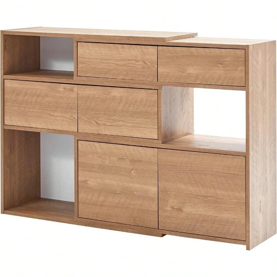 収納棚 サイドボード リビング収納 扉付き スリム 教科書 収納 伸縮 シャビーナチュラル