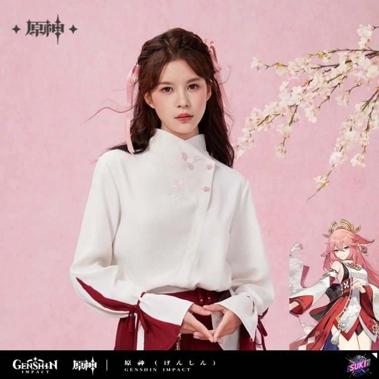 【プロ品質を極める!】原神 / 八重神子 インプレッションシリーズ / 長袖シャツ / Genshin Impact Yae Miko げんしん コスプレ tシャツ トップス