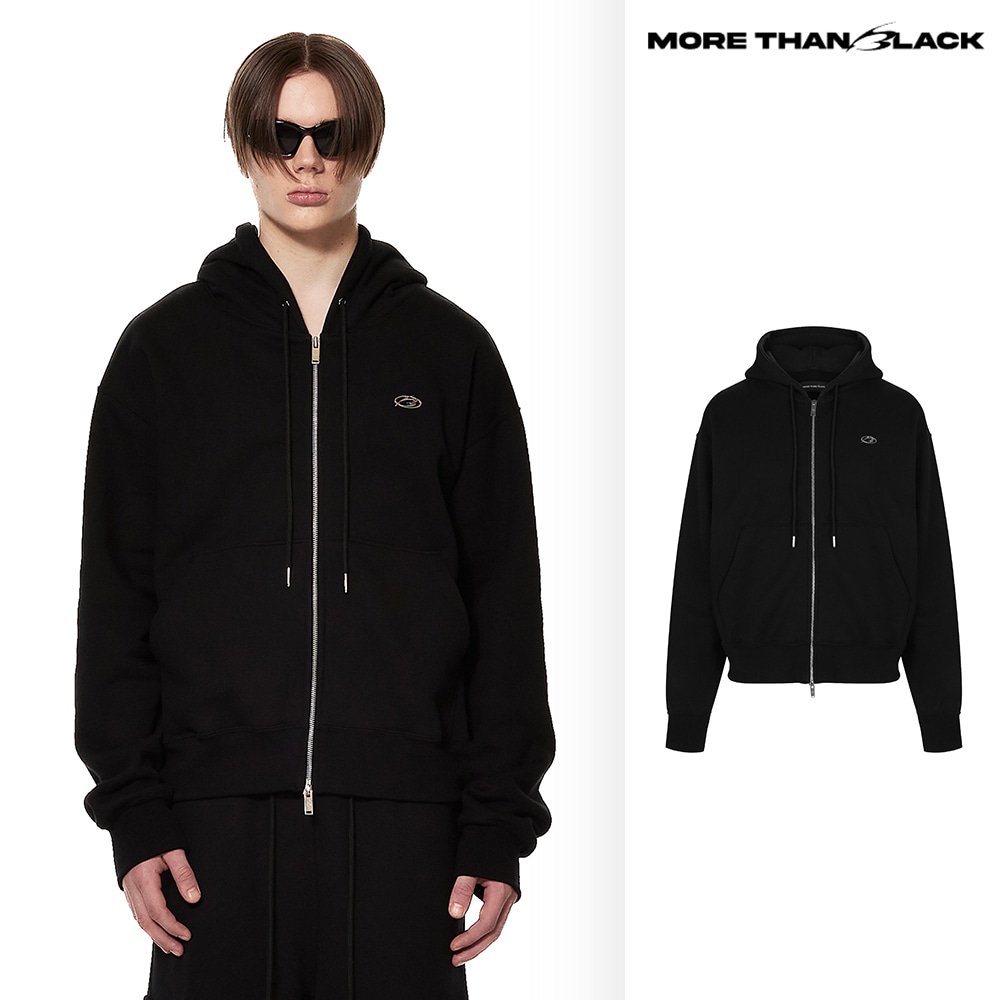 [MORE THAN BLACK] LOGO HOOD JACKET