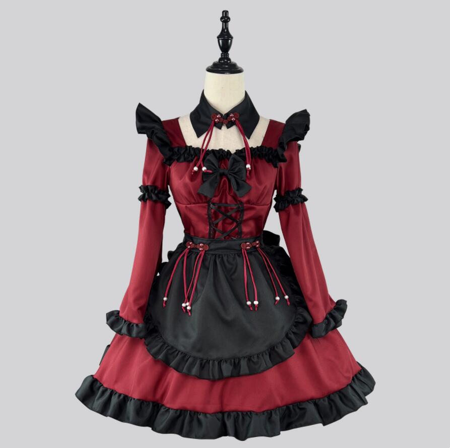 漢風 メイド服 中華風 ロリータワンピース 中華風 メイド服 レディース ハロウィン コスプレ衣装 お化け コスプレ衣装 パーティー衣装 文化祭 忘年会 コスチューム 仮装 大きいサイズあり