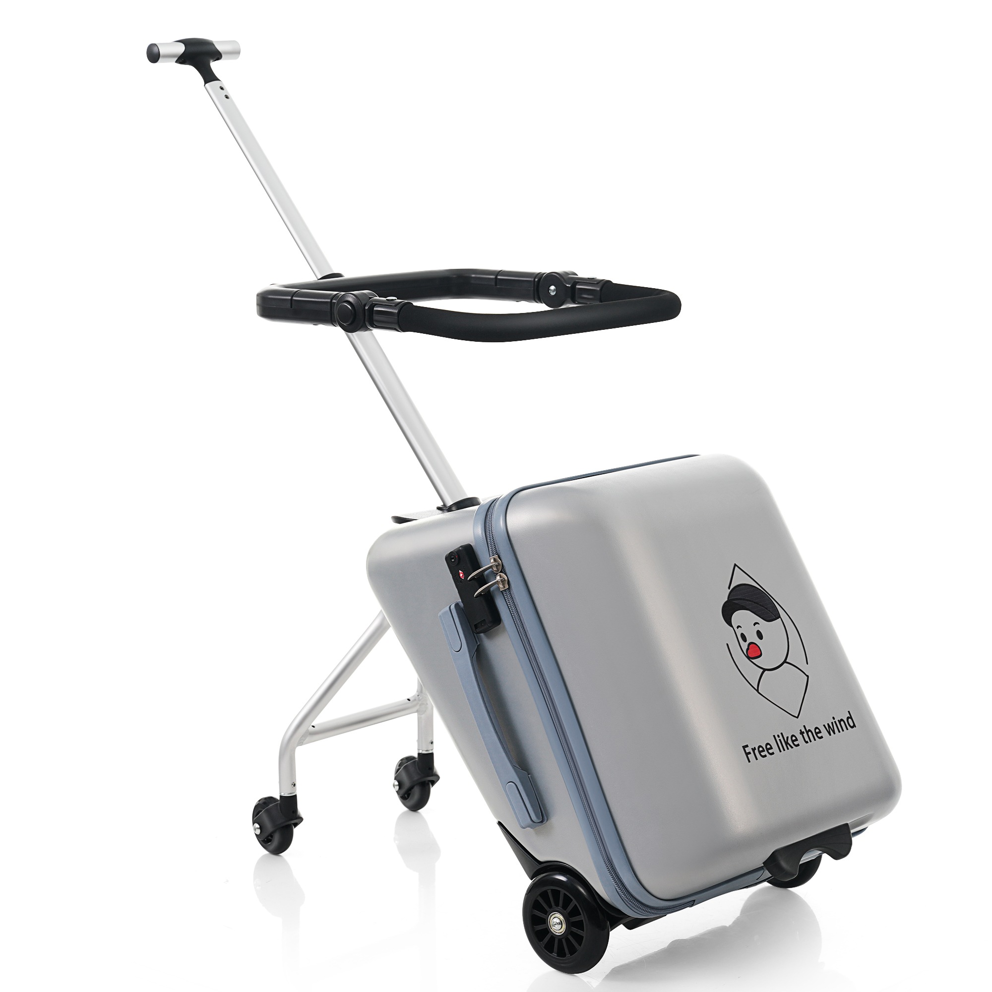 【2枚購入で100円OFF】スーツケース 子供が乗れる 子供用キャリー ケース キッズスーツケース キッズキャリーバッグ 多機能 キッズ 子供 座れる 軽量 子供用 TSAロック 出かけ便利 旅行 ク