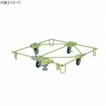 サカエ 樹脂パレット台車 フロアストッパー付 1105x1145x193mm SC-110F
