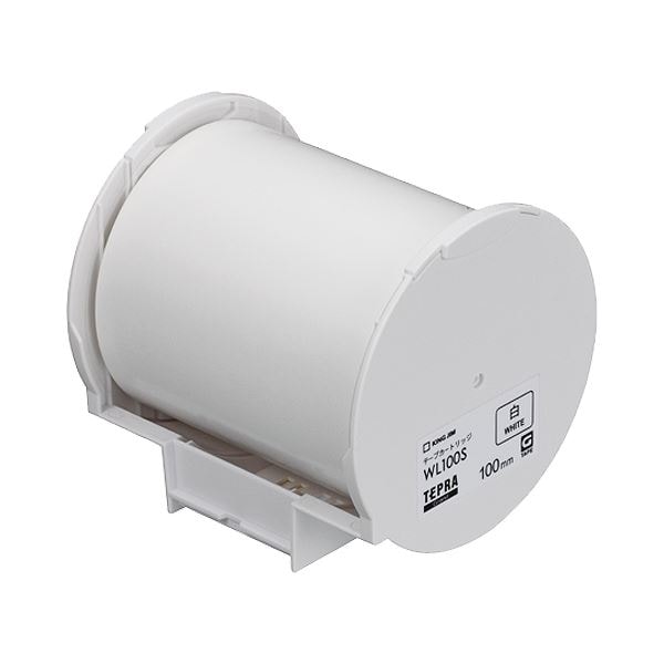 (まとめ）キングジム テプラ Grand テープカートリッジ 100mm 白 WL100S 1個(×3セット)