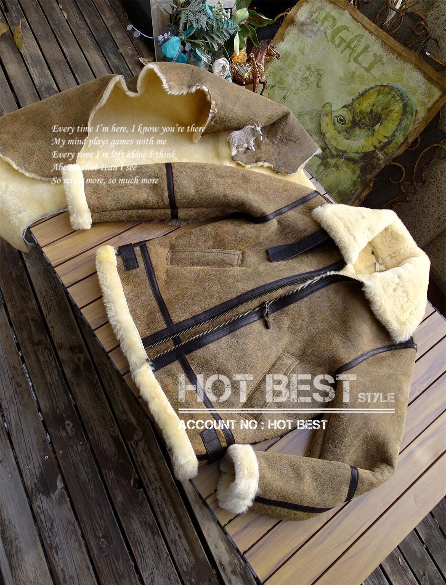 ホースハイド&シープスキン 復刻30s USAF TYPE B-6 ムートン フライトジャケット 革ジャン ボマー ボンバー 馬革 ラム 羊革