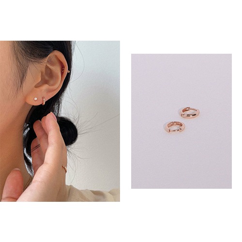 [IVE 着用]シンプル プチリングピアス (14kgold) 人気ジュエリー 韓国ファッションスタイル 韓国人気アクセサリー
