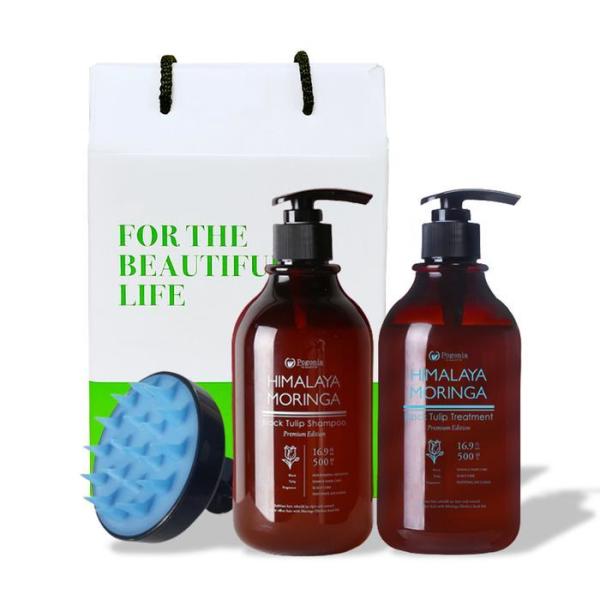 モリンガ ブラックチューリップ シャンプー500ml + トリートメント500ml + 頭皮フォームブラシ3種 ヘアセット