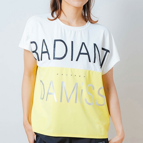 バイカラー Tシャツ 半袖 フィットネス ウィメンズ 1534-1614-YEL