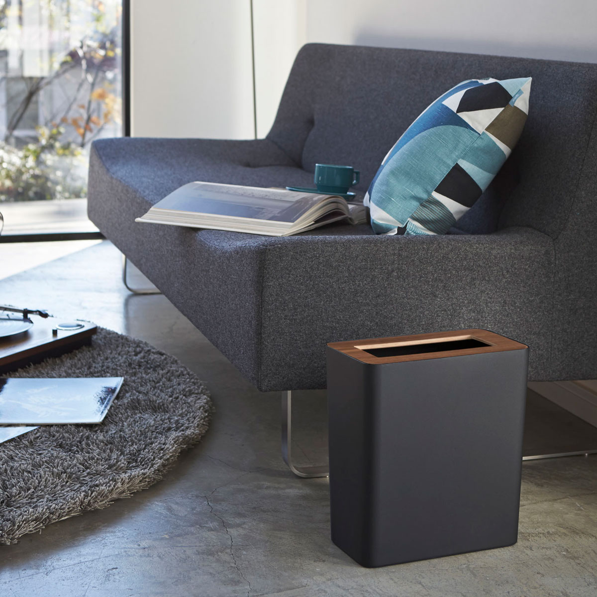 ゴミ箱 山崎実業 RIN リン トラッシュカン 角型 ブラウン