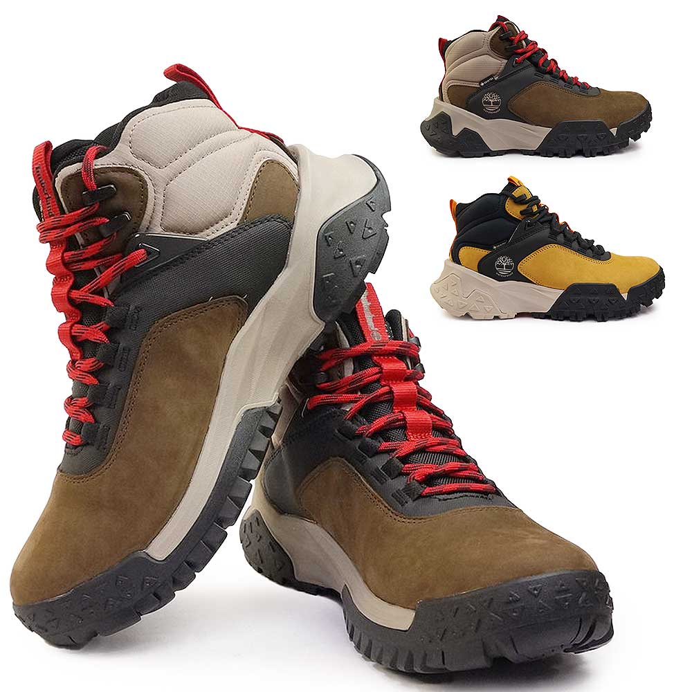 防水 メンズ アウトドアシューズ モーション スクランブル MID レースアップ GTX トレッキング ゴアテックス レザースニーカー