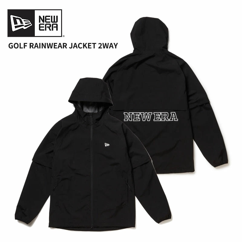 ニューエラ ゴルフウエア メンズ レインジャケット NEW ERA レインウェア ジャケット 2WAY ブラック 黒 アウター 14391528