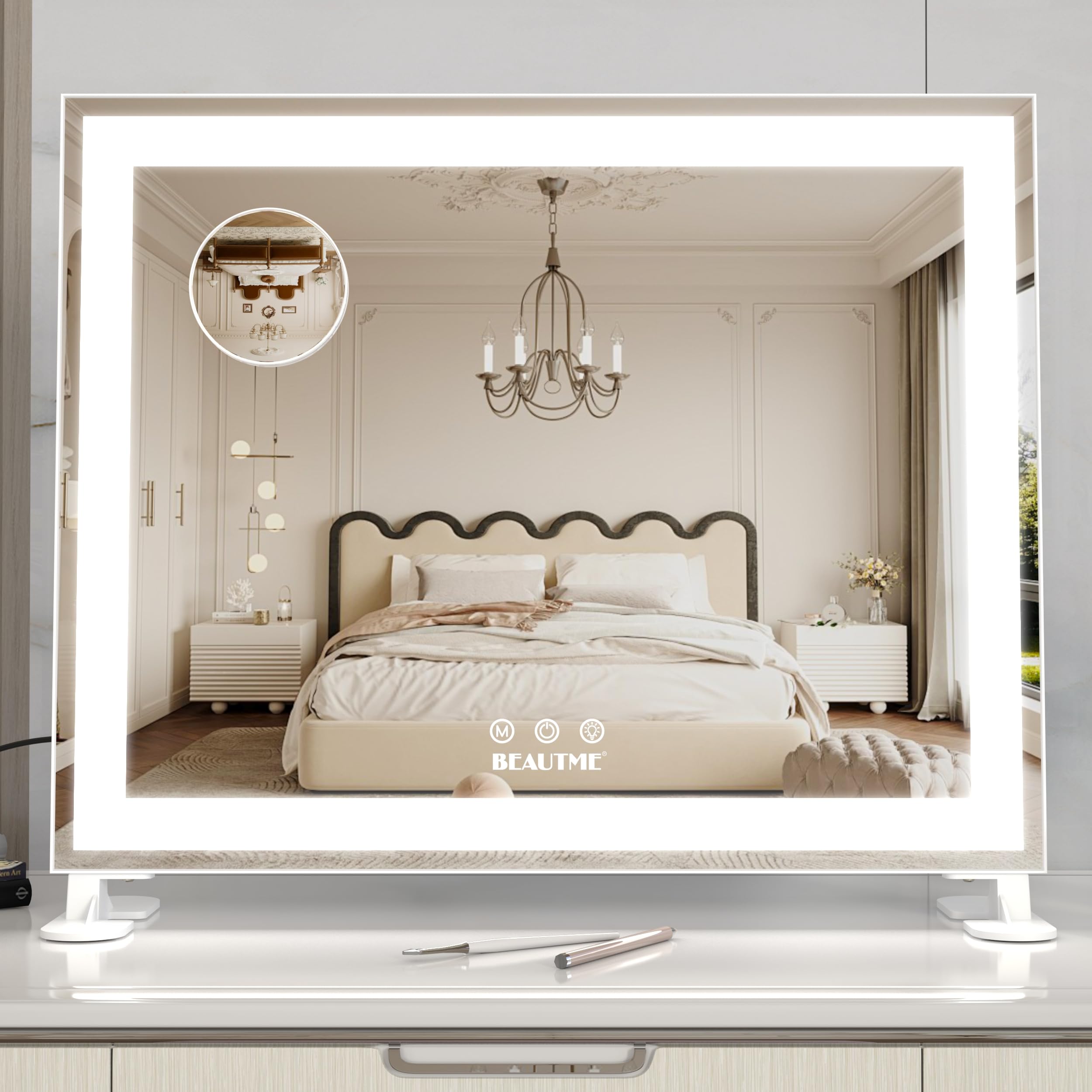 ドレッサー 女優ミラー 鏡 ハリウッドミラー ANYHI 女優ミラー 化粧鏡