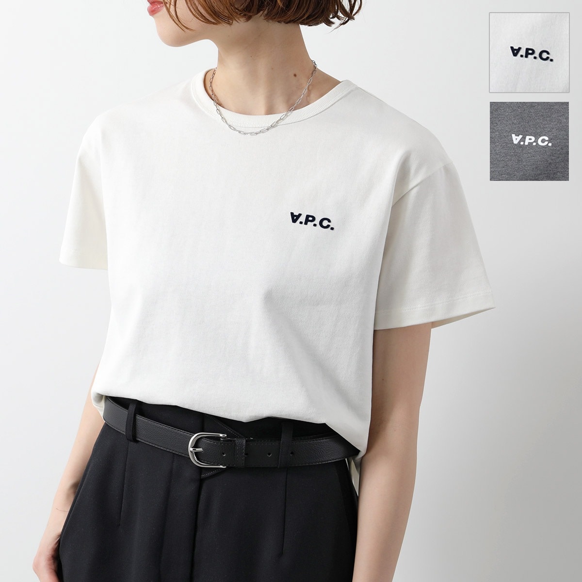 APC A.P.C. アーペーセー Tシャツ Boxy Petit VPC COHBQ F26390 レディース 半袖 半袖 カットソー ショート丈 ロゴT ち