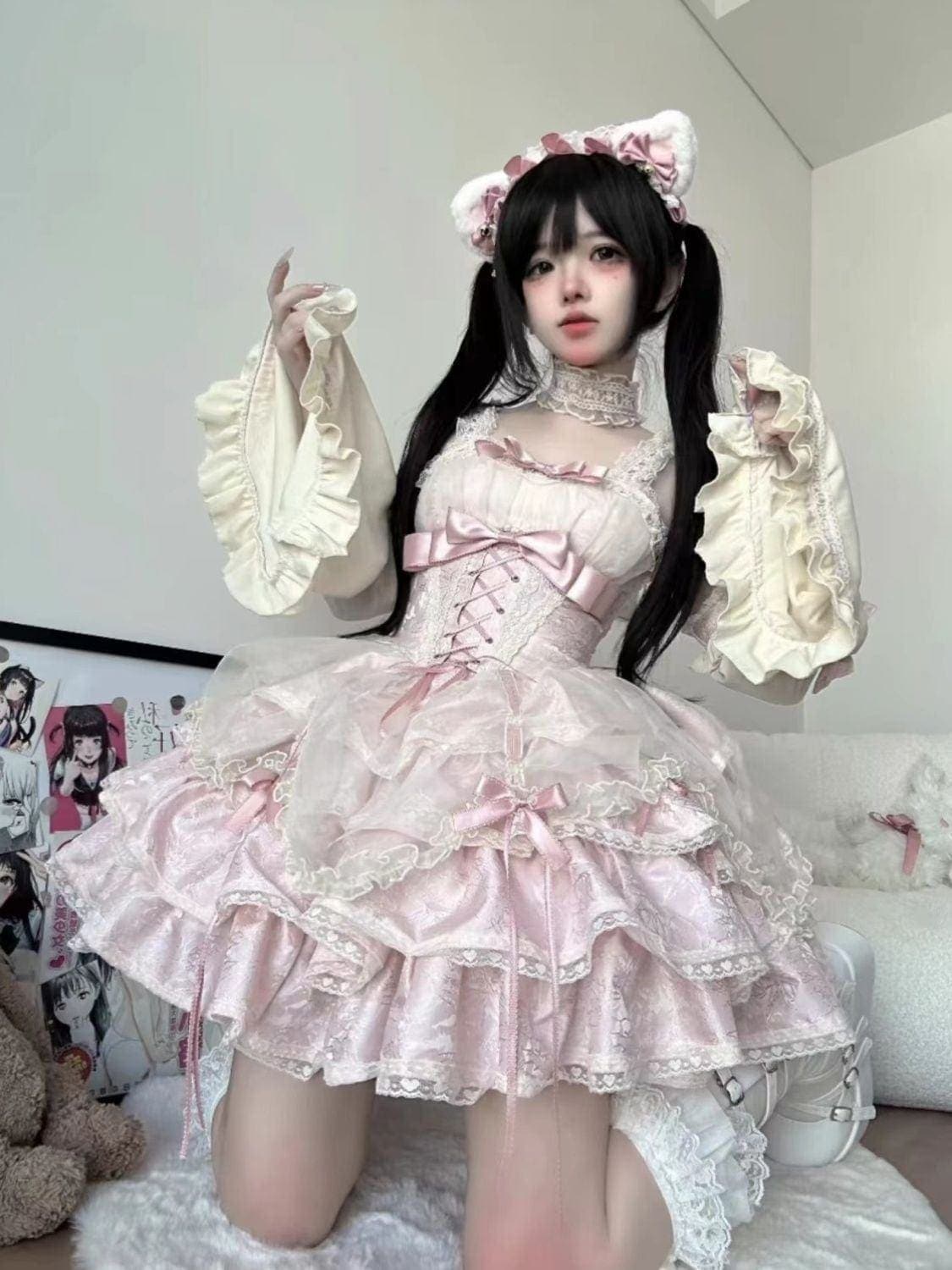 ロリータドレス薔薇執事JSKロリータワンピースセクシーやさしいバレエ風ワンピース