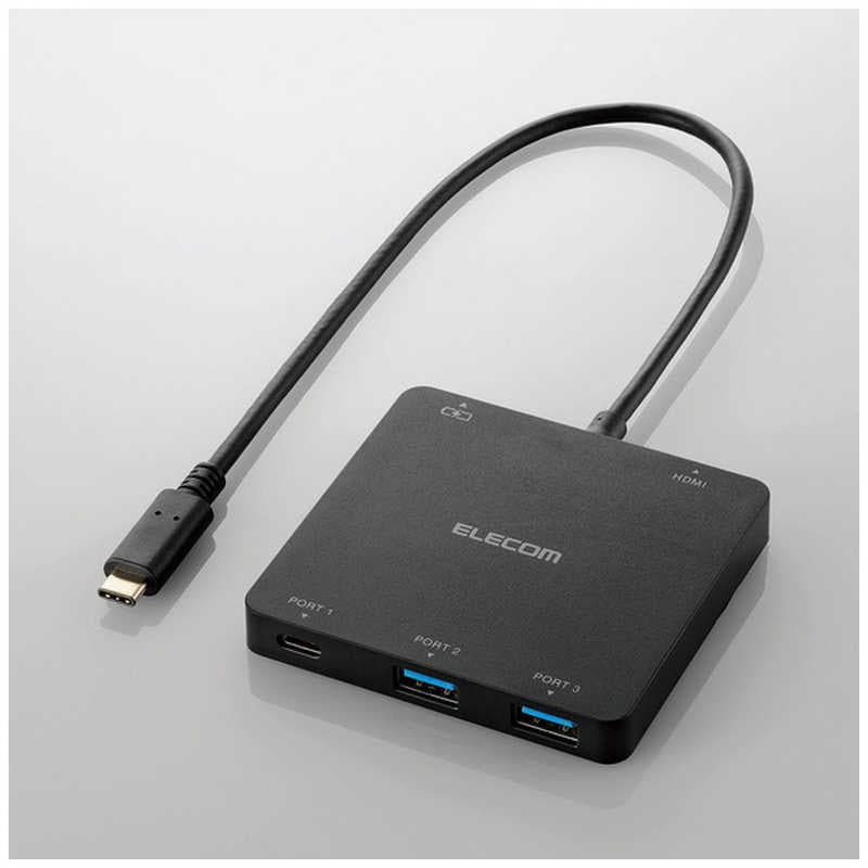 エレコム　ELECOM　USBHUB3.1 Gen1 ドッキングステーション PD対応 TypePD100W対応　U3HC-DC03BBK