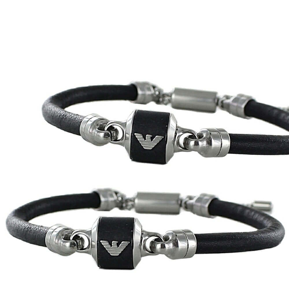 ペアブレスレット ブランド エンポリオアルマーニ レザー ブレスレット ペア お揃い ユニセックス アクセサリー おしゃれ ギフト 誕生日プレゼント 彼氏 彼女 記念日 ポイント消化