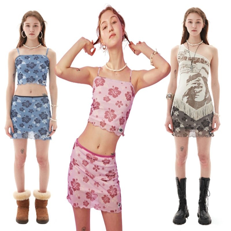 Hibiscus Mesh Skirt 3色