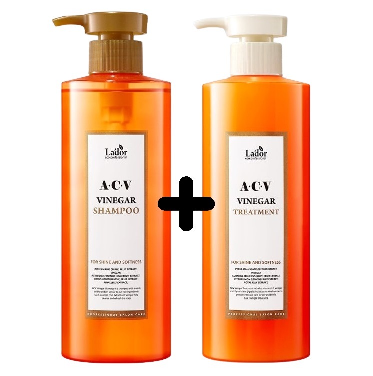 ACV ヴィーガン リンゴ 酢 シャンプー + ヴィーガン リンゴ 酢 トリートメント430mlセット [頭皮の臭い,油気,老廃物除去, さわやかな頭皮ディープクレンジング]